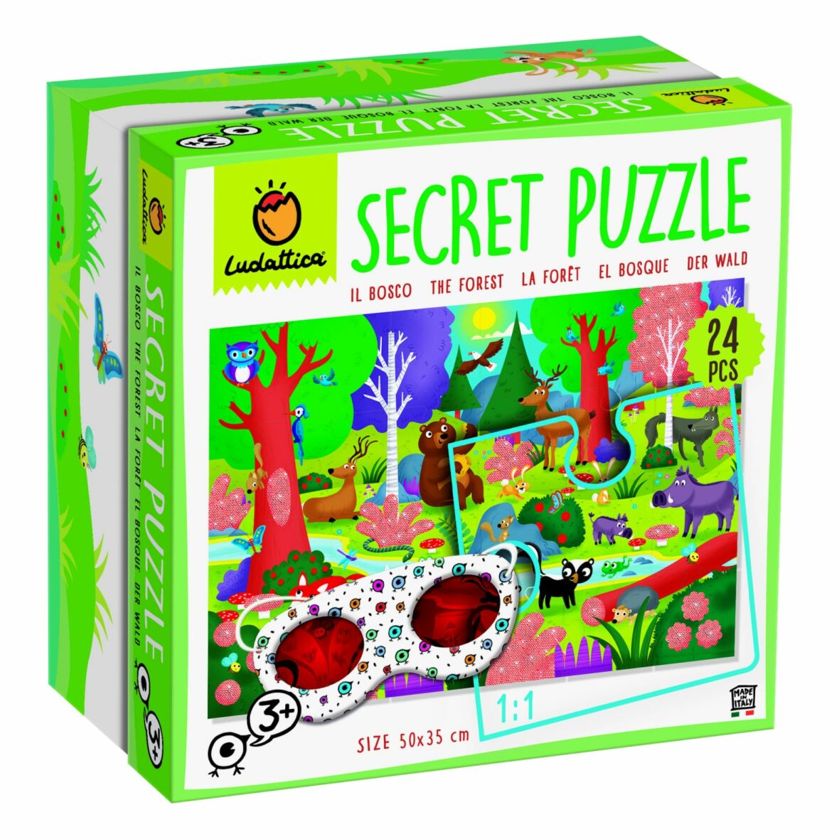 Secret Puzzle – Pădurea, Ludattica, 2-5 ani, 24 piese