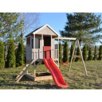 CASUTA DE GRADINA SUMMER ADVENTURE HOUSE CU PLATFORMA CU LOC PENTRU NISIP, TOBOGAN SI LEAGAN