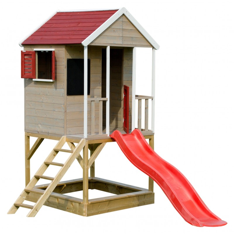 CASUTA DE GRADINA SUMMER ADVENTURE HOUSE CU PLATFORMA CU LOC PENTRU NISIP SI TOBOGAN